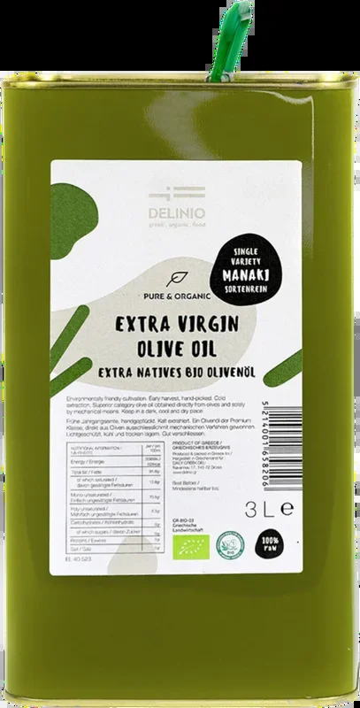 DELINIO Extra Virgin Organic Olive Oil Manaki – Harvest 23/24