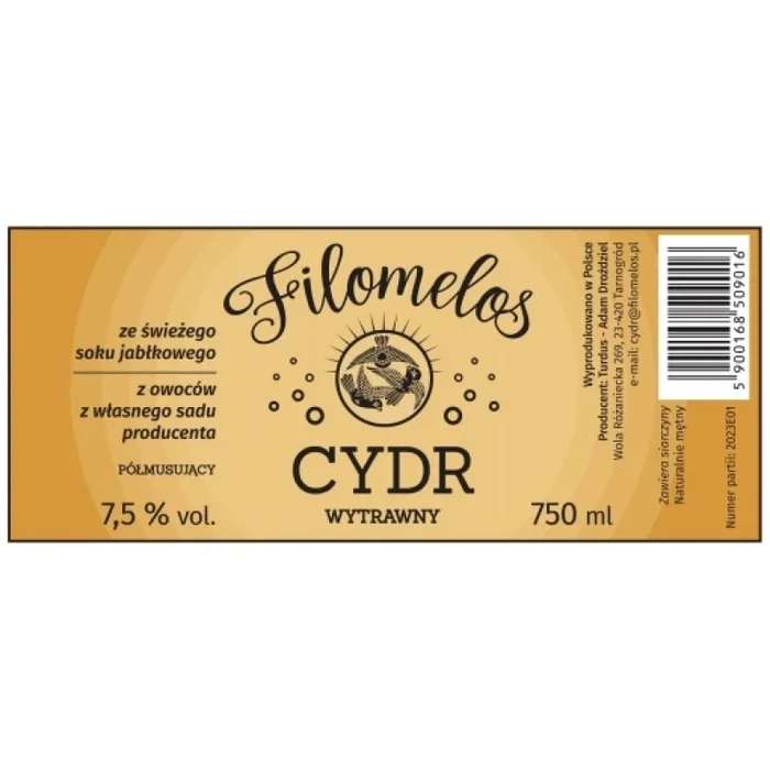 FILOMELOS DRY CIDER semi-sparkling