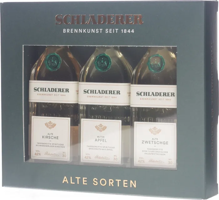 Schladerer Alte Sorten Tasting Set 3 x 0,03 Liter 42 % Vol.